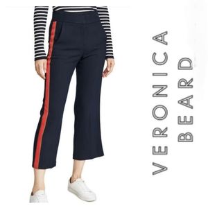 Veronica Beard Navy and Red Cropped Pants